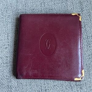 Cartier Leather Bifold Wallet with Gold Accents